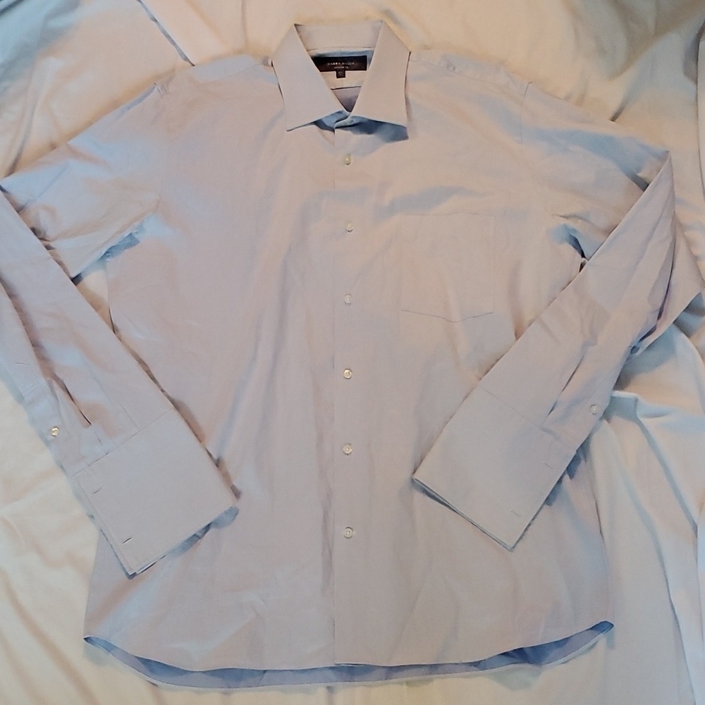 Harry Rosen Modern Fit Light Blue Mens Dress Shirt 👔